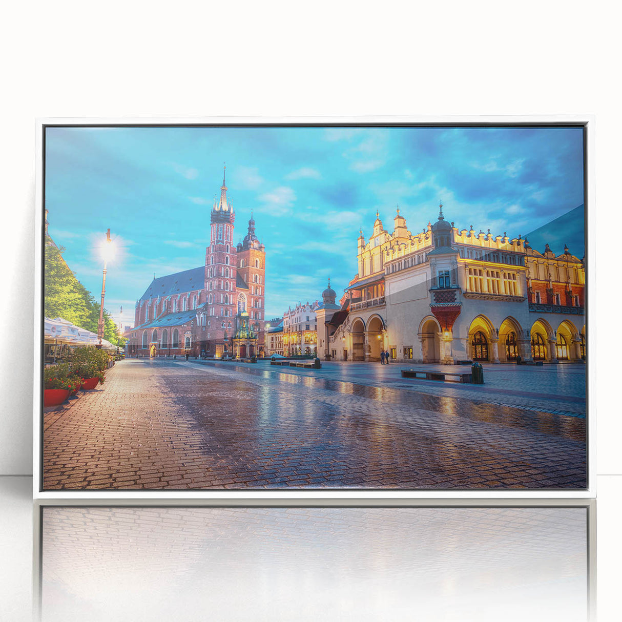 Framed acrylic print of Prague scenery with muted earth tones, ideal for nursery wall art in a mid-century modernist style.