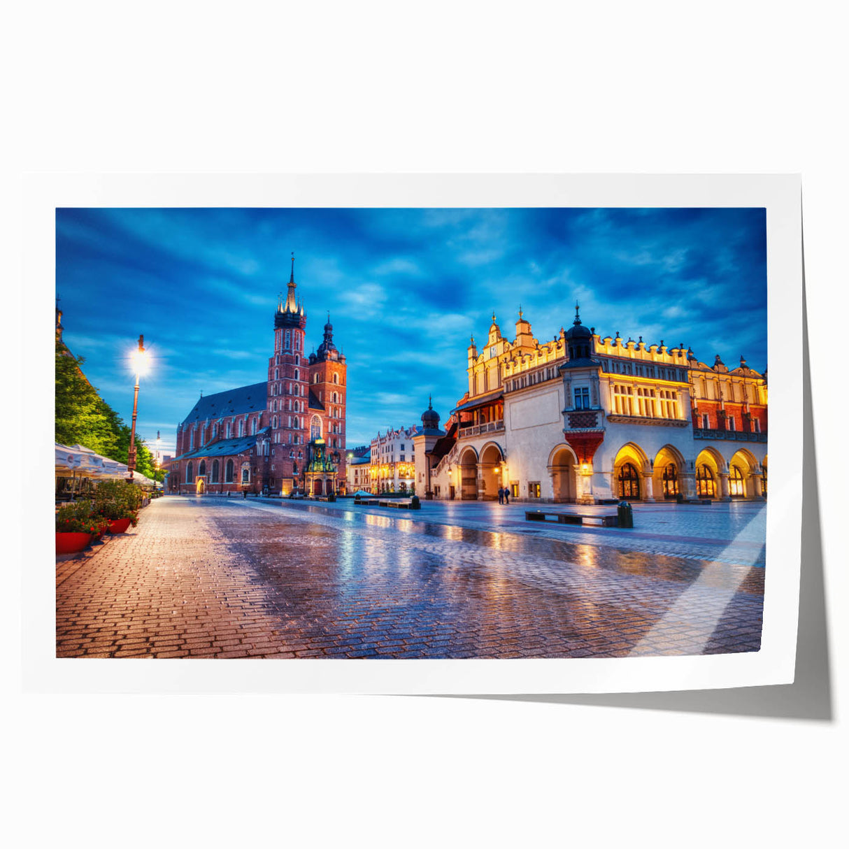 Rolled print of Prague scenery with pastel shades on canvas, ideal for art wall dining room.