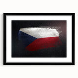 Abstract art print of a Czech Republic scenery in vibrant colors on a textured, extra large canvas.