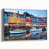 Landscape art painting of a European scenery in Denmark on a framed canvas.