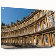 Acrylic print of a European cityscape in muted earth tones, ideal for dining room decor.