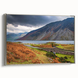 Landscape art painting of Cumbria, England, featuring colorful rolling hills on a framed canvas, ideal for living room decor.