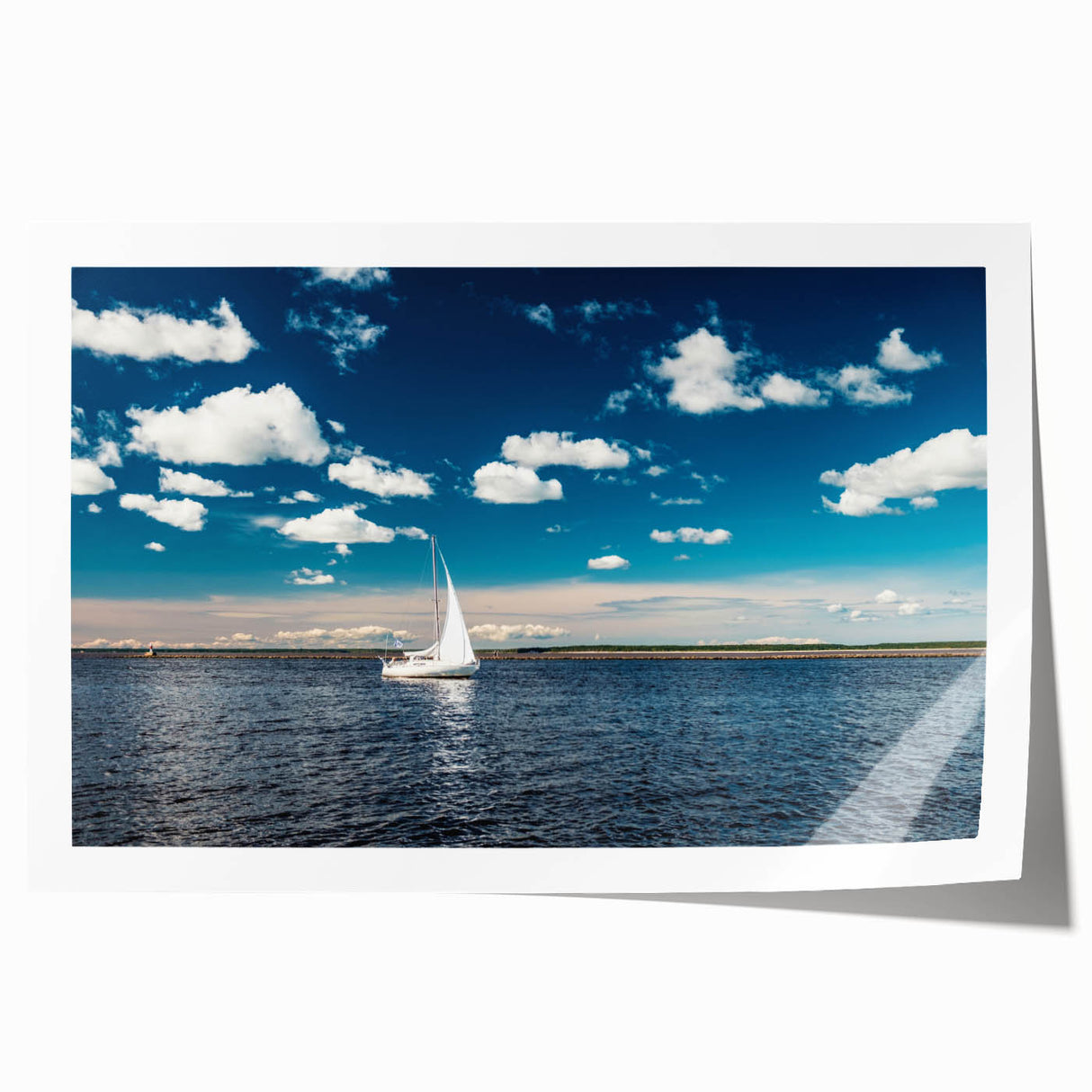 Extra large rolled print of a serene Estonian landscape with soft floral elements, ideal for art wall dining room.