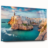 Acrylic print of a Corsican landscape in muted earth tones, suitable for bedroom or dining room decor.