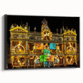 Black and white vintage poster art of Lyon landscape on framed canvas, ideal for bedroom wall decor.