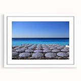 Textured art of abstract European scenery in muted earth tones, framed with a white mat, ideal for bedroom decor.