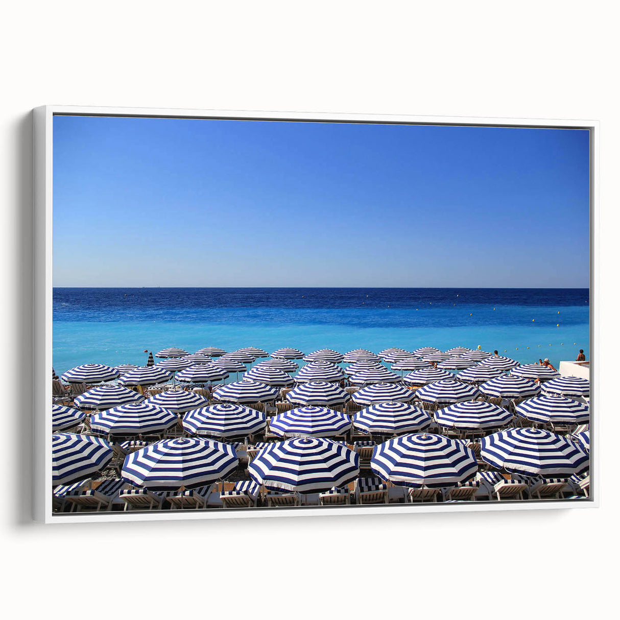 Vintage poster art of Nice, France in colorful hues on extra large framed canvas, ideal for living room decor.