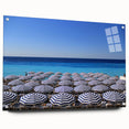 Acrylic print of a large abstract depiction of Nice, France, in muted blue and gray tones.