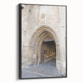 Black and white landscape art painting of Provence, France, on framed canvas, suitable for bedroom wall decor.