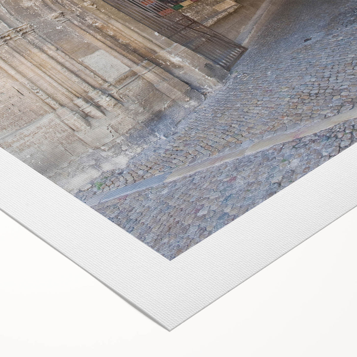 Art deco poster of Provence scenery in muted earth tones on rolled canvas, suitable for dining room wall art.
