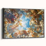 Black and white wall art of Versailles landscape on framed canvas, ideal for bedroom decor with a vintage poster style.