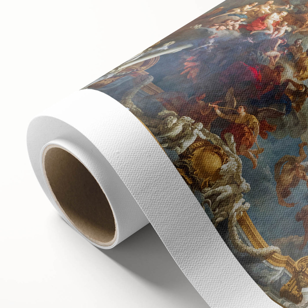 Art deco poster of Versailles scenery in pastel hues on rolled canvas, ideal for nursery wall art.