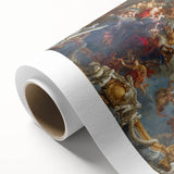Art deco poster of Versailles scenery in pastel hues on rolled canvas, ideal for nursery wall art.