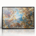 Large abstract wall art of Versailles scenery in muted earth tones on framed acrylic, suitable for modern living room decor.