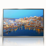 Large art print of a scenic Crete landscape in muted earth tones on framed acrylic, ideal for modern art wall decor.