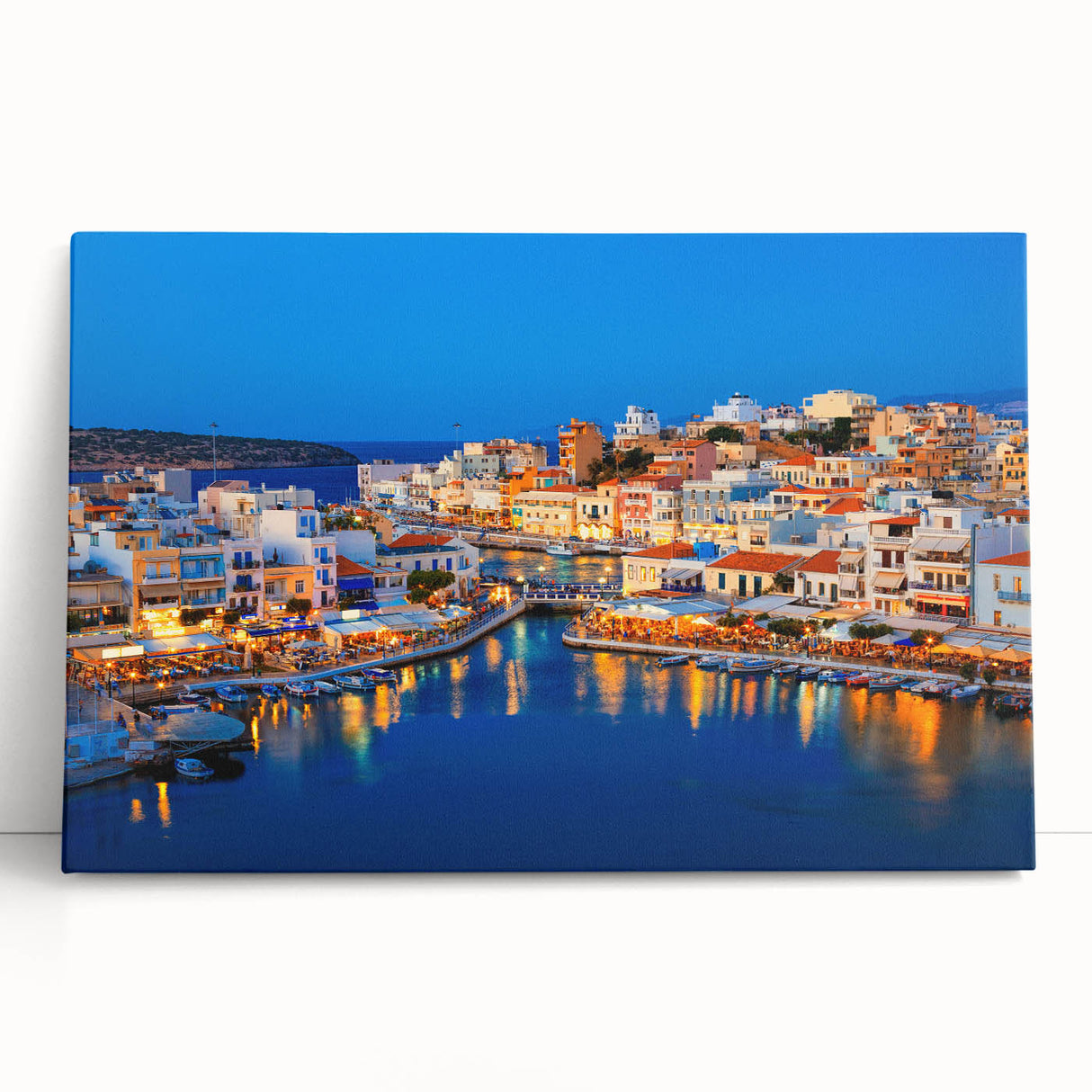 Black and white photograph of Crete, Greece on large stretched canvas, ideal for kitchen wall art.
