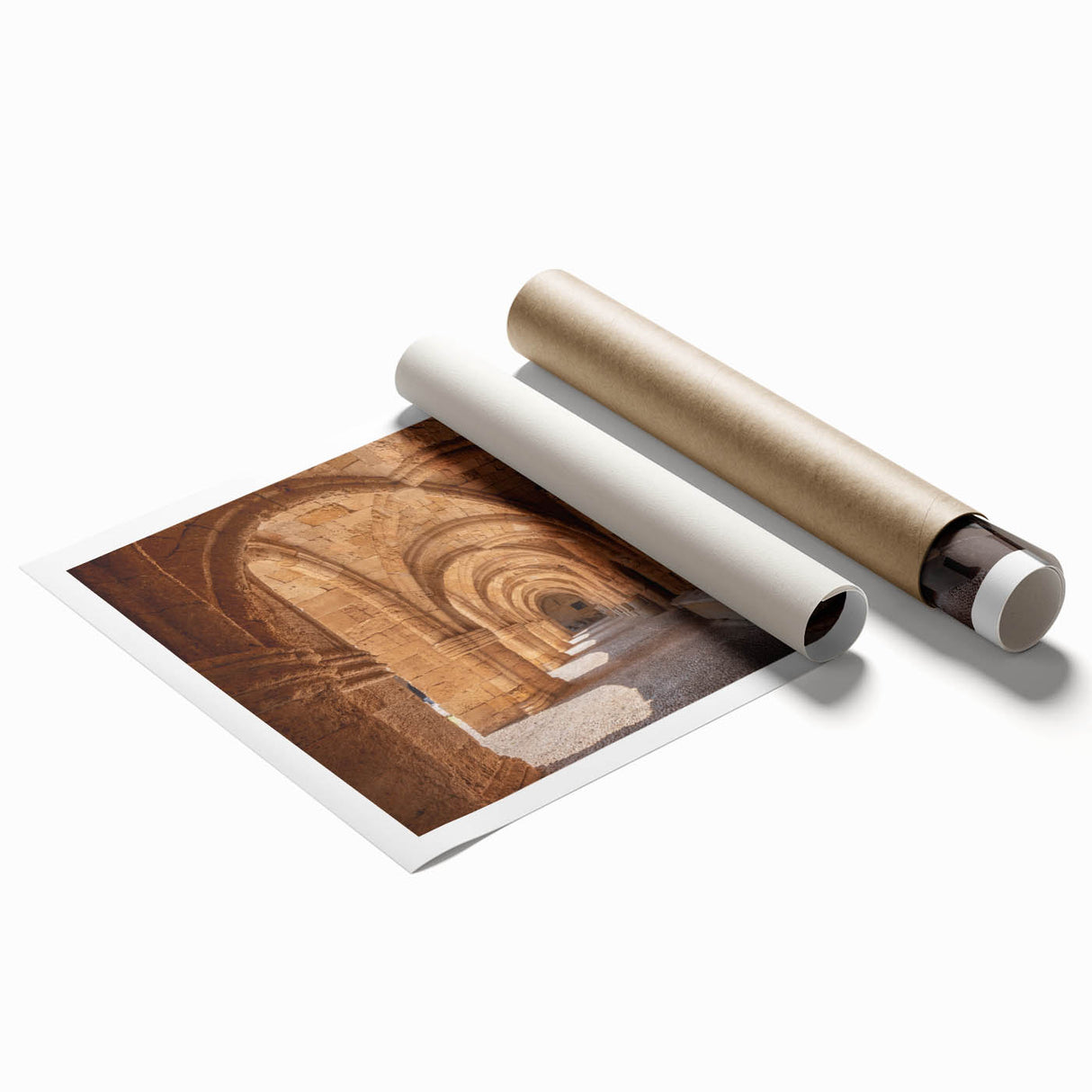 Extra large rolled print of Rhodes, Greece scenery with vibrant floral accents, ideal for classy bathroom wall art.