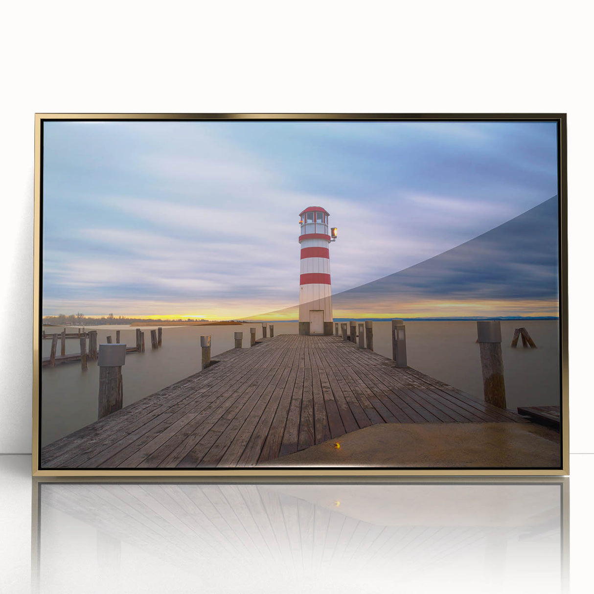 Art Deco poster of a European cityscape in gold and black tones, acrylic framed, suitable for modern art wall decor.