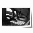 Rolled print of Rome scenery with floral accents in earth tones, ideal for art wall dining room or classy bathroom.