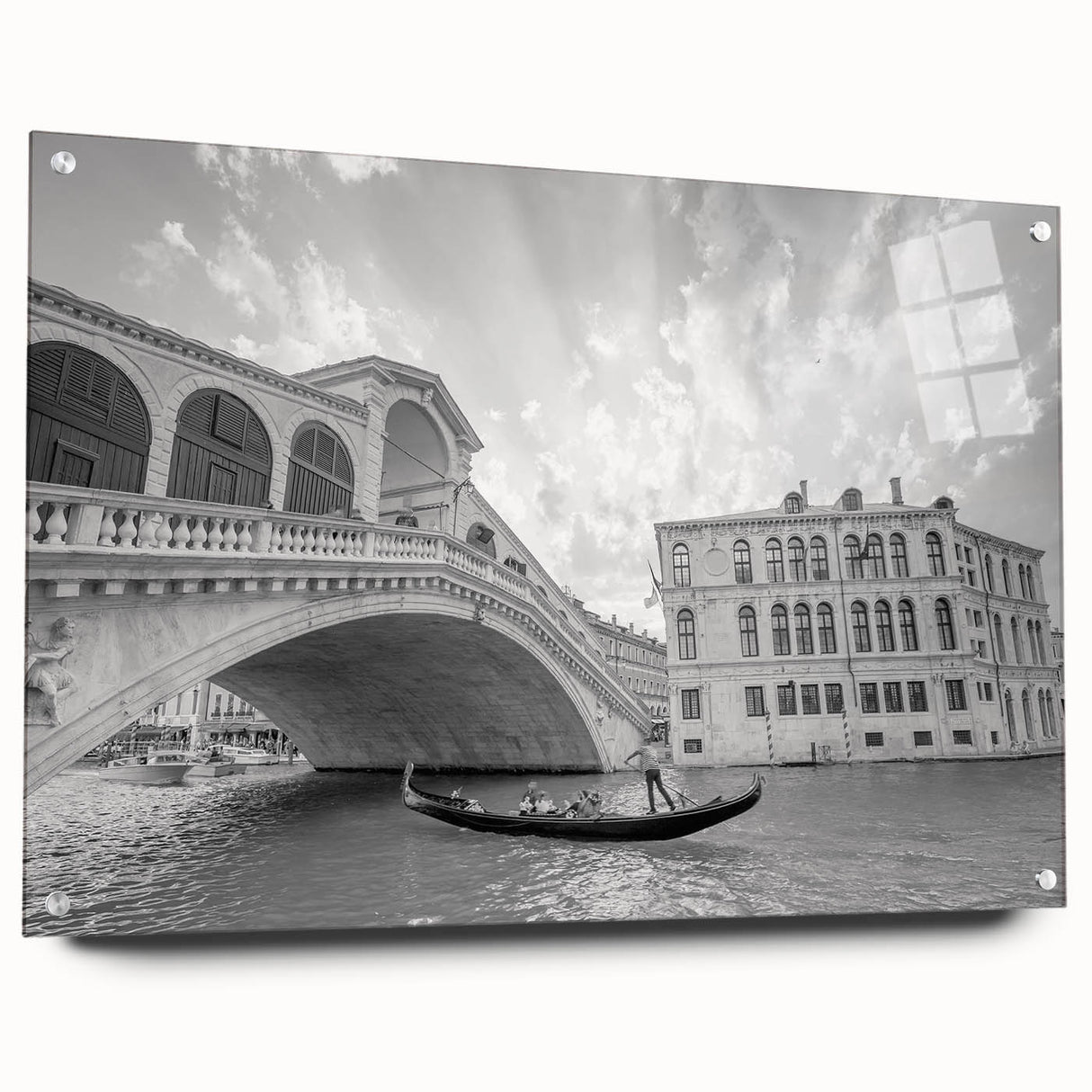 Acrylic print of Venice scenery with soft pastel shades, ideal for dining room art.