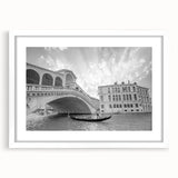 Textured art print of Venice scenery in muted earth tones on a white framed mat, ideal for bedroom wall decor.