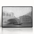 Large abstract wall art of Venice scenery in muted earth tones on framed acrylic, suitable for a modern living room.