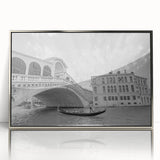 Acrylic print of Venice scenery in muted earth tones, framed in silver, ideal for modern art wall decor.
