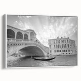 Vintage poster art of Venice scenery in rich, colorful detail on extra large framed canvas, ideal for living room decor.