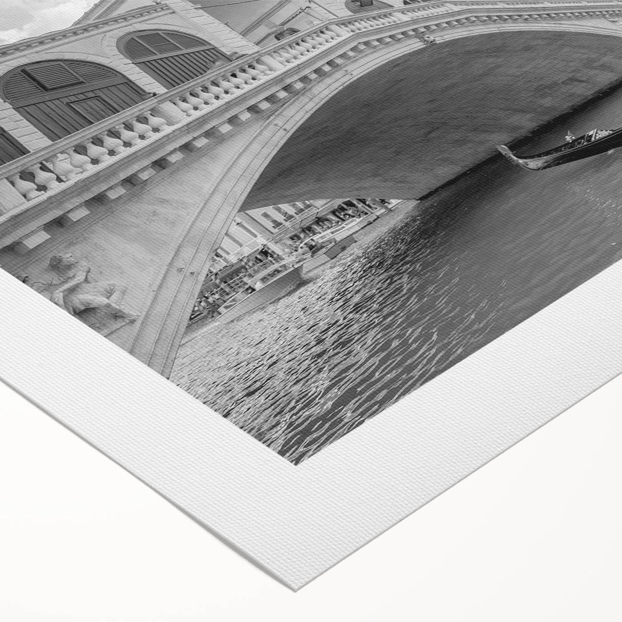 Art Deco poster of Venice scenery in muted blue and orange tones on rolled canvas, suitable for dining room wall art.