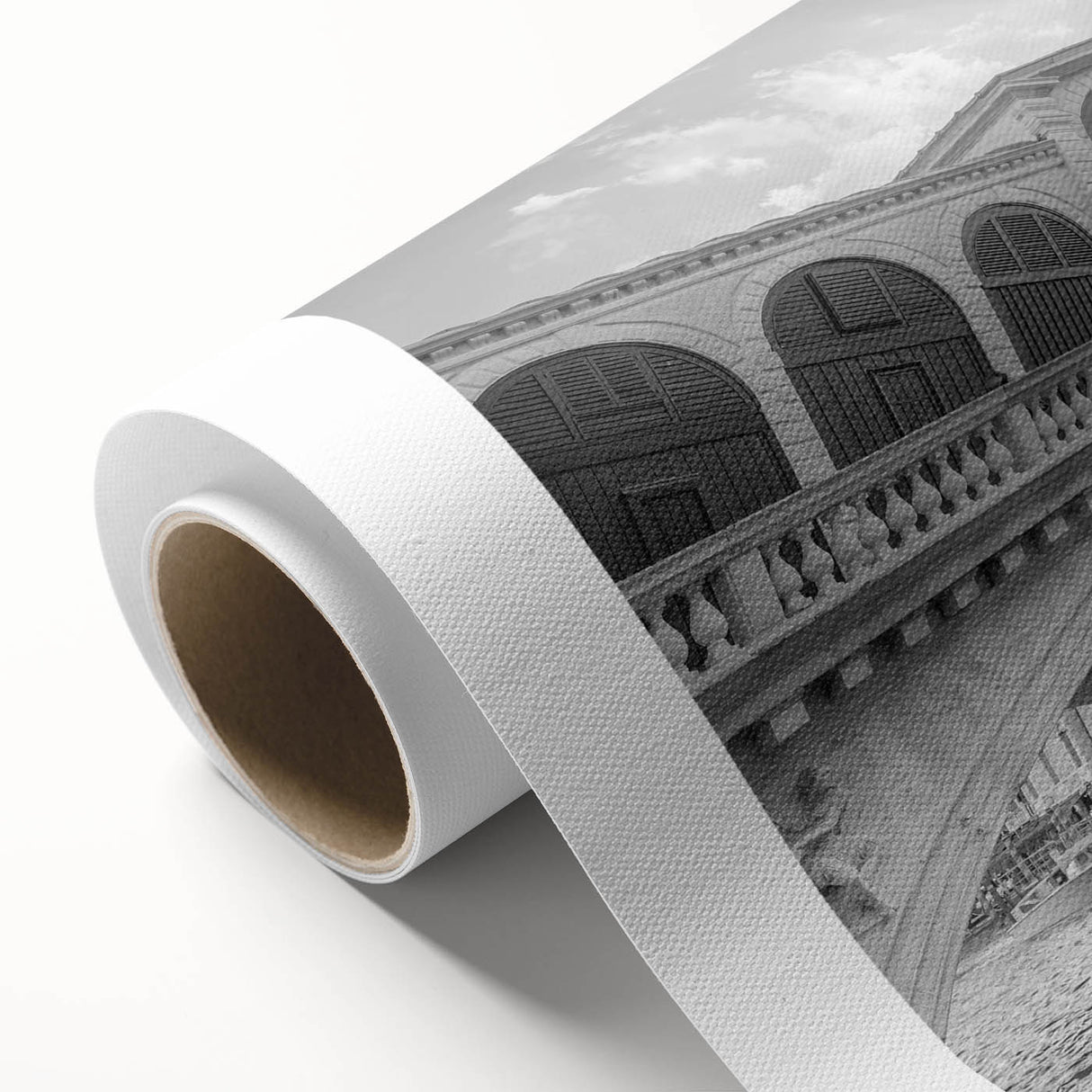 Art deco poster of Venice scenery in muted pastel shades on rolled canvas, ideal for nursery wall art or dining room decor.