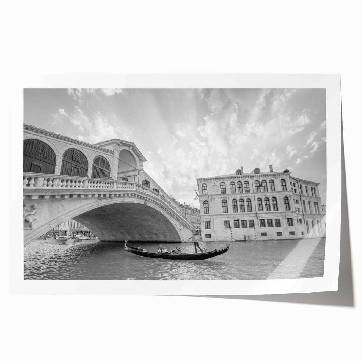 Rolled print of Venice scenery with muted earth tones, ideal for art wall dining room.