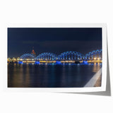 Extra large rolled print of a European scenery with vibrant floral elements, ideal for dining room decor.