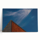 Black and white photograph of a European landscape on stretched canvas, ideal for kitchen wall art.
