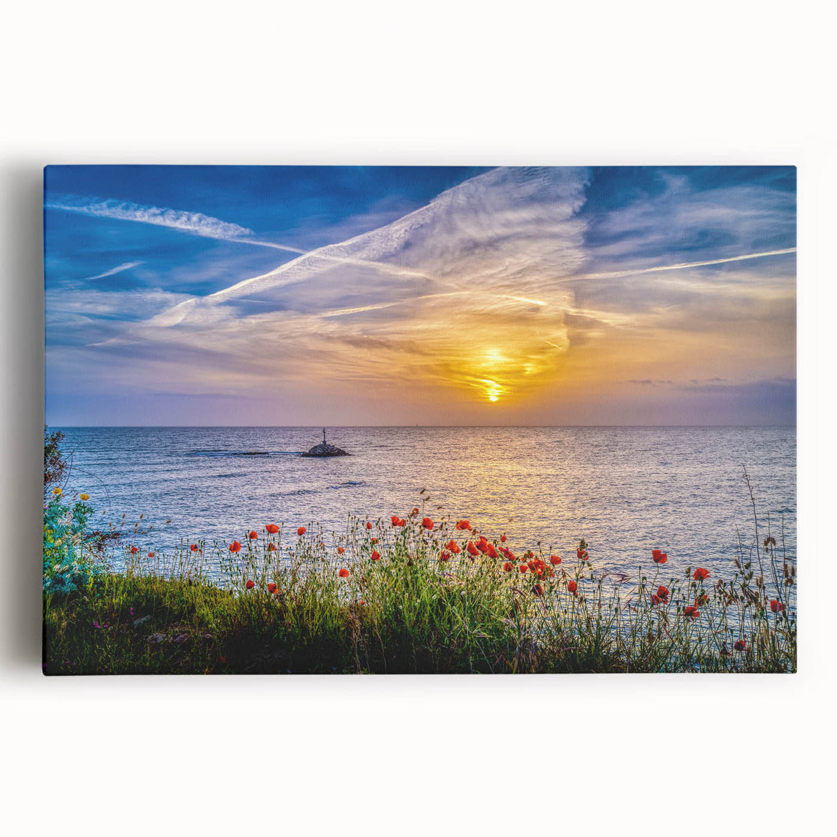 Black and white stretched canvas of a Montenegro scenery, ideal for kitchen wall art or bedroom ambiance.