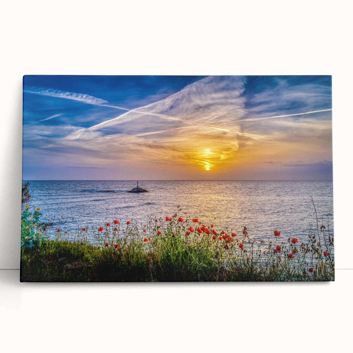 Black and white photograph of Montenegro scenery on large stretched canvas, ideal for kitchen wall art.