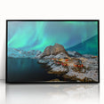 Large abstract wall art depicting a Norwegian landscape in muted earth tones on a framed acrylic.