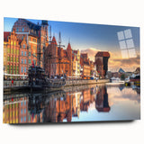 Acrylic print of a European scenery in Poland featuring muted earth tones, ideal for bedroom or dining room art.