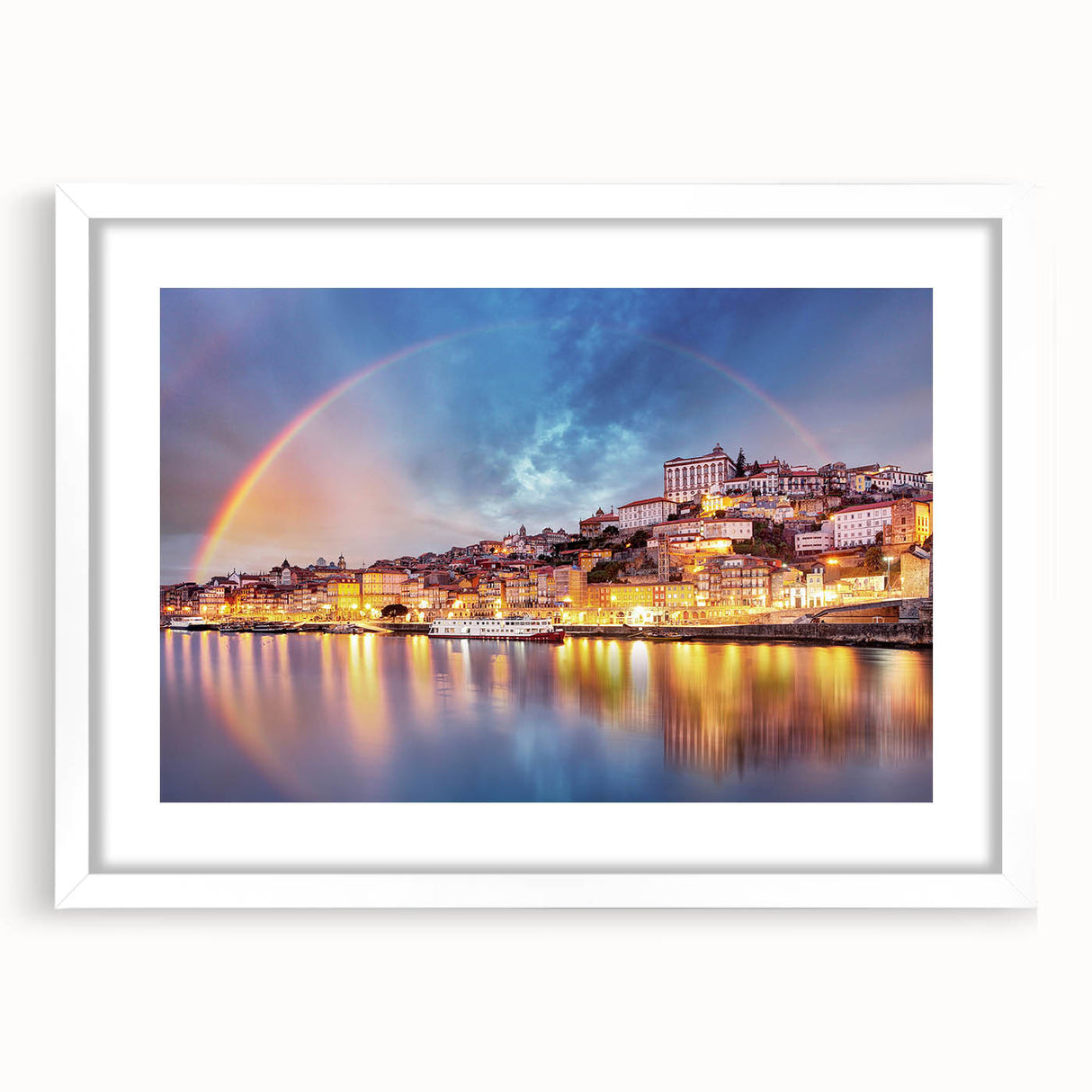 Textured art of Porto, Portugal, with abstract design in muted earth tones on a framed white mat, ideal for bedroom decor.
