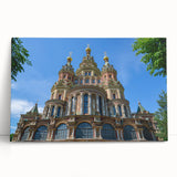 Black and white stretched canvas of St. Petersburg scenery, ideal for kitchen wall art.