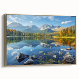 Framed canvas wall art featuring a vintage-style Slovakian landscape in black and gold tones, ideal for bedroom decor.
