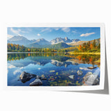 Extra large rolled print of a Slovakian landscape in muted green and blue tones, ideal for art wall dining room.
