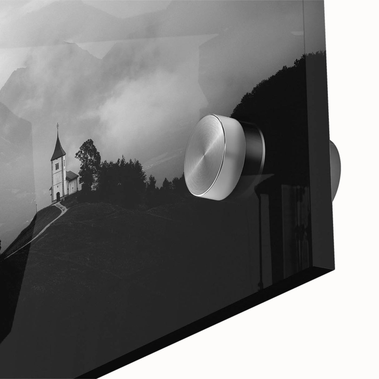 Large abstract wall art depicting a Slovenian landscape in muted earth tones, acrylic print, ideal for dining room ambiance.