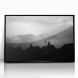 Large abstract wall art depicting a Slovenian landscape in muted earth tones on a framed acrylic.