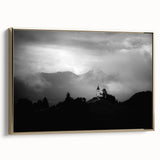 Landscape art painting of a Slovenian scenery on a framed canvas, featuring vibrant colors and a vintage poster style.