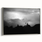 Vintage poster art of a Slovenian landscape on a framed canvas, featuring vibrant, colorful art ideal for living room decor.