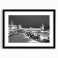 Colorful abstract art print of Andalucian scenery in vibrant hues on a large framed canvas, ideal for living room decor.