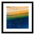 Extra large abstract art print of colorful, textured scenery, framed in black, ideal for living room decor.