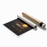 Extra large rolled print featuring a floral scene of Madrid, in soft pastel shades, ideal for classy bathroom wall art.