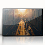 Framed acrylic print of Stockholm scenery in muted colors, ideal for modern art wall decor.