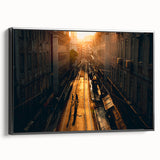 Black and white wall art featuring a vintage poster style landscape of Stockholm on a framed canvas, ideal for bedroom decor.